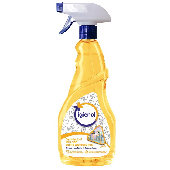Spray dezinfectant Igienol, fara clor, cu aroma de lamaie, 750ml
