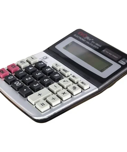 Calculator 12 dgt, 11 x 14.5 cm, front metalic