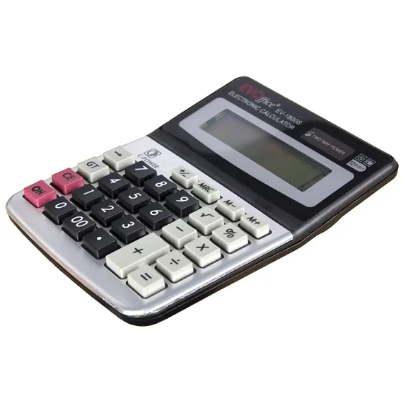 Calculator 12 dgt, 11 x 14.5 cm, front metalic